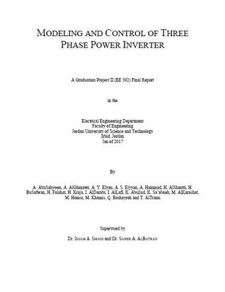 Read Online MODELING AND CONTROL OF THREE PHASE POWER INVERTER - Jordan University of Science and Technology | ePub