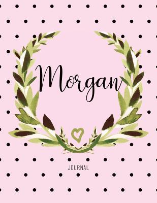 Read Online Morgan Journal: Personalized Name Journal Notebook for Women to Write In, Watercolor Leaves and Polka Dot -  | ePub