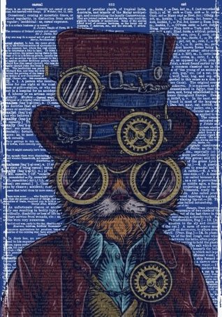 Download Steampunk Cat Vintage Dictionary Artwork Notebook (7 x 10 Inches): A Classic Ruled/Lined 7x10 Inch Notebook/Journal/Composition Book To Write In  Uncle, Best Friend and Other Great Guys)) -  file in PDF