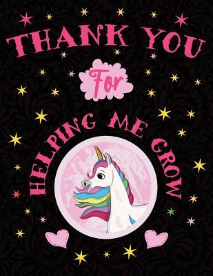 Read Online Thank You for Helping Me Grow: Cute Unicorn Wide-Lined Notebook Pink Pastel -  | ePub