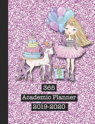 Download 365 Academic Planner 2019-2020: Large Glitter Print Academic Diary Planner for All Your Educational Organisation - Pink Sparkle Print with Unicorn Horse and Princess -  file in ePub