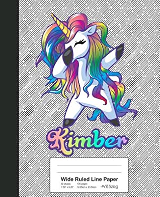 Read Online Wide Ruled Line Paper: KIMBER Unicorn Rainbow Notebook - | ePub